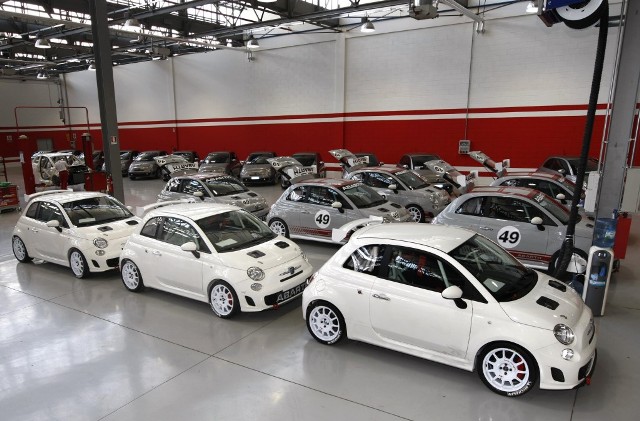 The production line of Abarth 500 and Fiat 500 models in Tychy Poland
